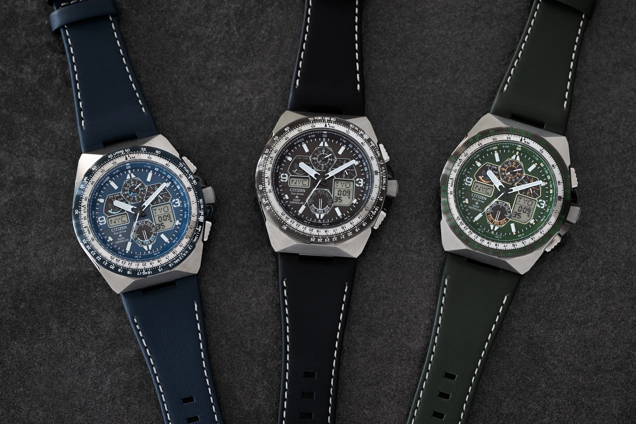 Promaster Skyhawk A-T Green Dial Leather Strap JY8147-01X | CITIZEN